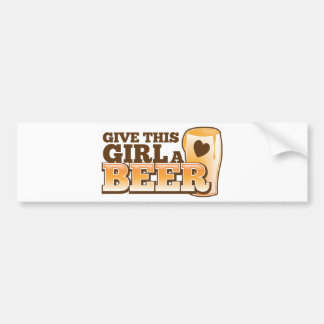 Give this girl a Beer ND Bumper Sticker