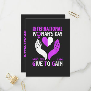 Give to Gain Happy Women's Day Invitation Postcard