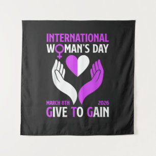 Give to Gain Happy Women's Day Tapestry