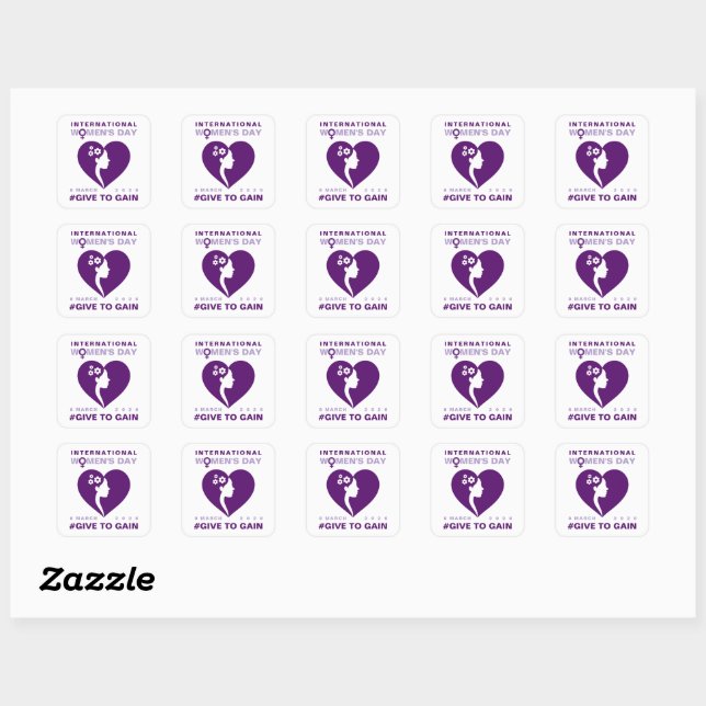 Give To Gain International Women's Day 2026 Square Sticker (Sheet)