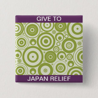 GIVE TO JAPAN RELIEF SEISMIC WAVES 15 CM SQUARE BADGE