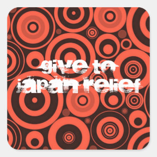 GIVE TO JAPAN RELIEF SEISMIC WAVES SQUARE STICKER