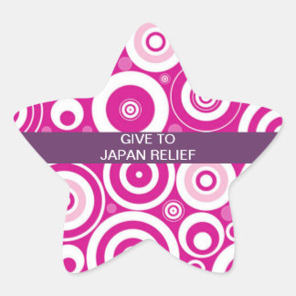 GIVE TO JAPAN RELIEF SEISMIC WAVES STAR STICKER