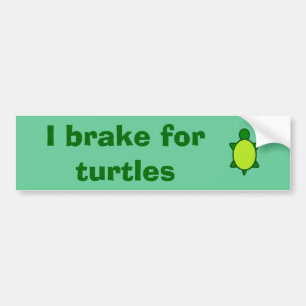 Give turtles a brake! bumper sticker