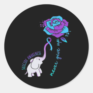 Give Up Happy Suicide Awareness Support Graphic  Classic Round Sticker