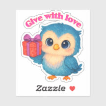 Give with Love – Owl Gift Sticker