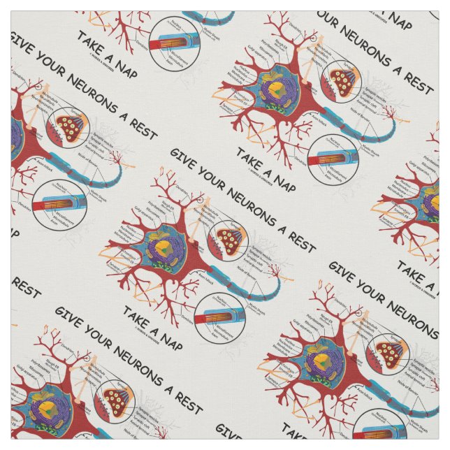Give Your Neurons A Rest Take A Nap Neuron Synapse Fabric (Swatch)