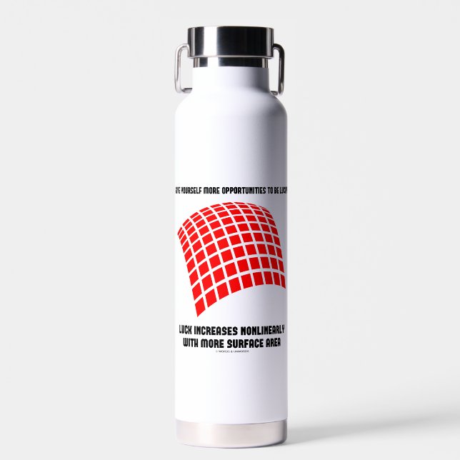 Give Yourself Opportunities Luck Surface Area Math Water Bottle (Front)