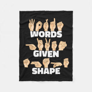 Given Shape Asl American Sign Language Fleece Blanket