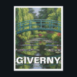 Giverny France Travel Postcard<br><div class="desc">Giverny is a charming village in northern France, best known as the home of the iconic Impressionist painter Claude Monet. Nestled along the River Seine in the Normandy region, Giverny draws visitors from around the world to see the Monet House and Gardens, where the artist lived and worked for over...</div>