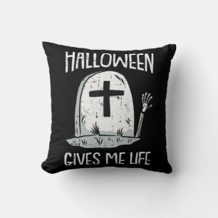 Gives Me Life Lazy Halloween Costume Fun Skeleton Cushion