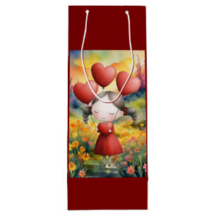 GIVING ALL THE LOVE IN HER HEART WINE GIFT BAG