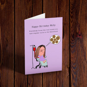 Giving Blood Funny Birthday  Card