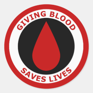 Giving Blood Saves Lives Classic Round Sticker