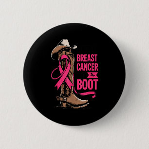 Giving Breast Cancer The Boot Cowboy Design 6 Cm Round Badge
