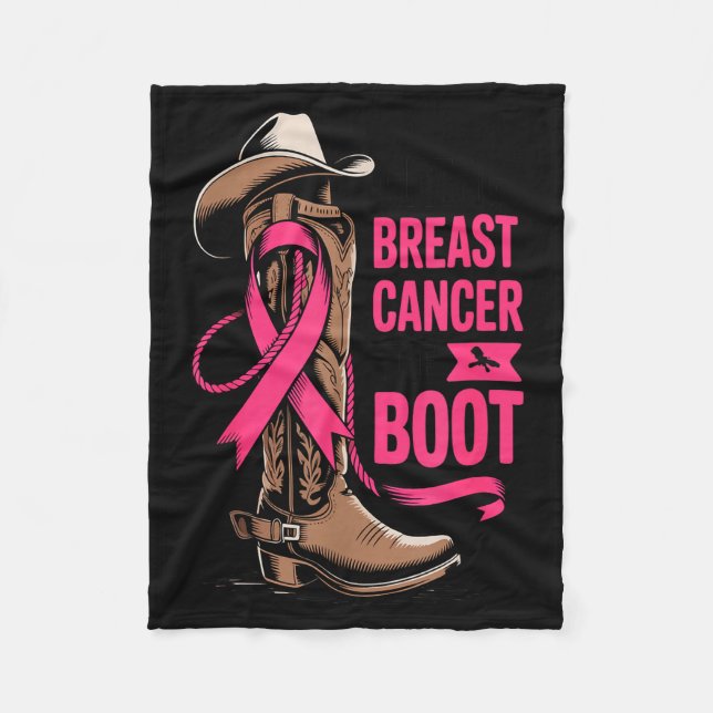 Giving Breast Cancer The Boot Cowboy Design  Fleece Blanket (Front)