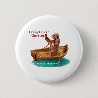 Giving Cancer the Boot 6 Cm Round Badge