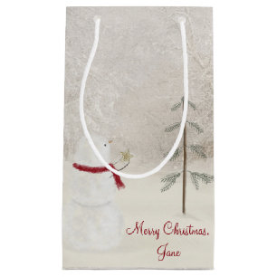 Giving Christmas Snowman Small Gift Bag