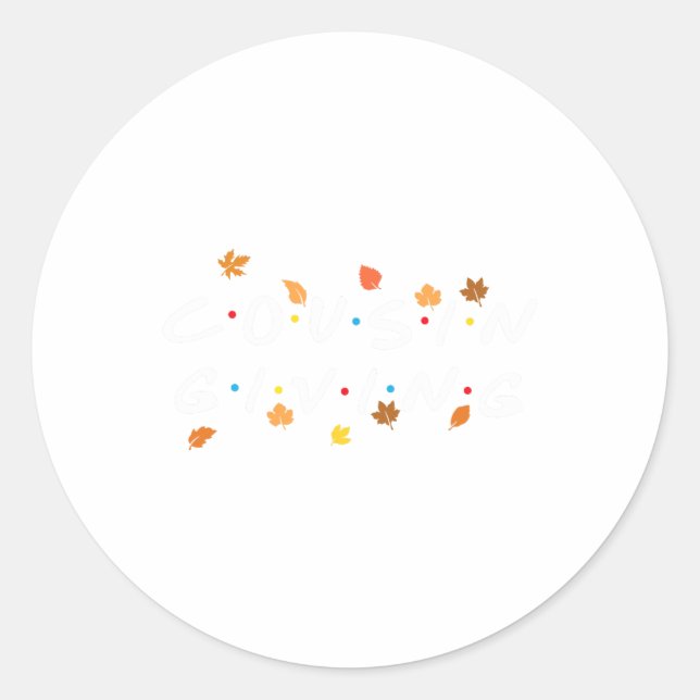 Giving Fall Leaves Turkey Thanksgiving Family Matc Classic Round Sticker (Front)