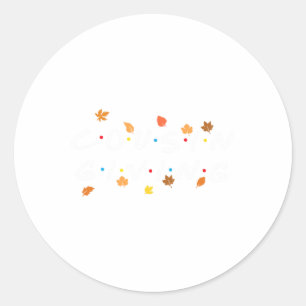 Giving Fall Leaves Turkey Thanksgiving Family Matc Classic Round Sticker