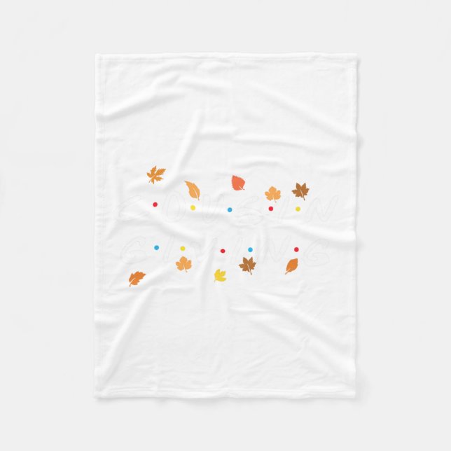 Giving Fall Leaves Turkey Thanksgiving Family Matc Fleece Blanket (Front)