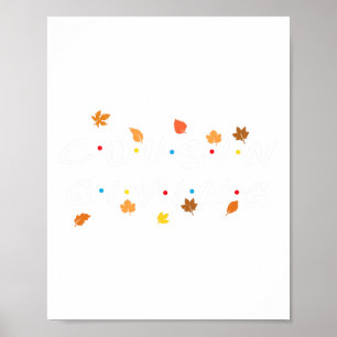 Giving Fall Leaves Turkey Thanksgiving Family Matc Poster