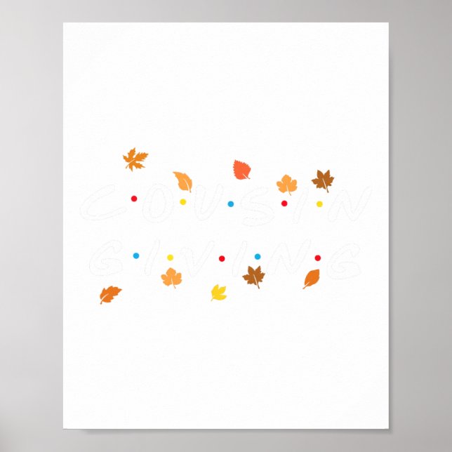 Giving Fall Leaves Turkey Thanksgiving Family Matc Poster (Front)