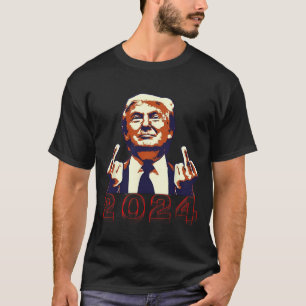 Giving Finger 2024 Flipping Off Design T-Shirt