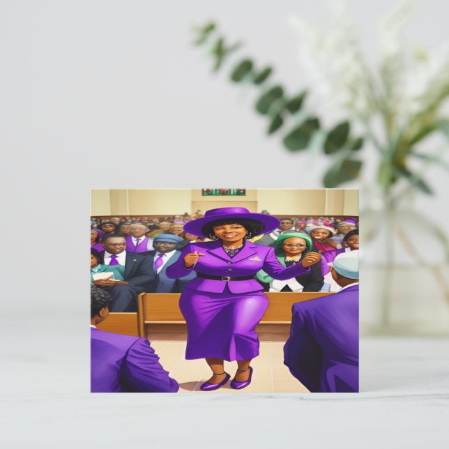 Giving God the Glory Black Christian Art Postcard (Standing Front)