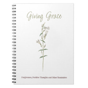 Giving Grace Forgiveness White Wildflower Notebook