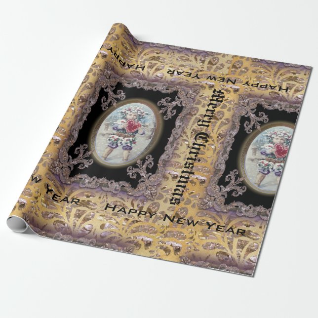 Giving Heart Victorian Wrapping Paper (Unrolled)