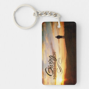 "Giving makes me rich" Motivation Affirmation Key Ring