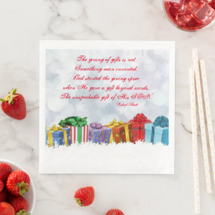 Giving of Gifts Sayings Christmas Napkin