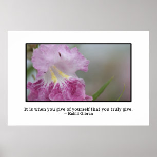 Giving of yourself is true giving poster