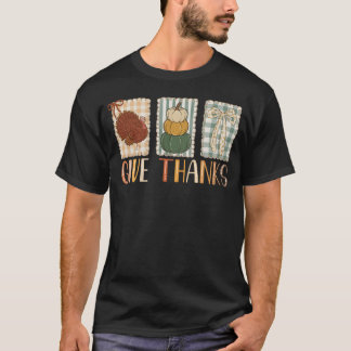 Giving Thanks Coquette Bow Thankful Thanksgiving  T-Shirt