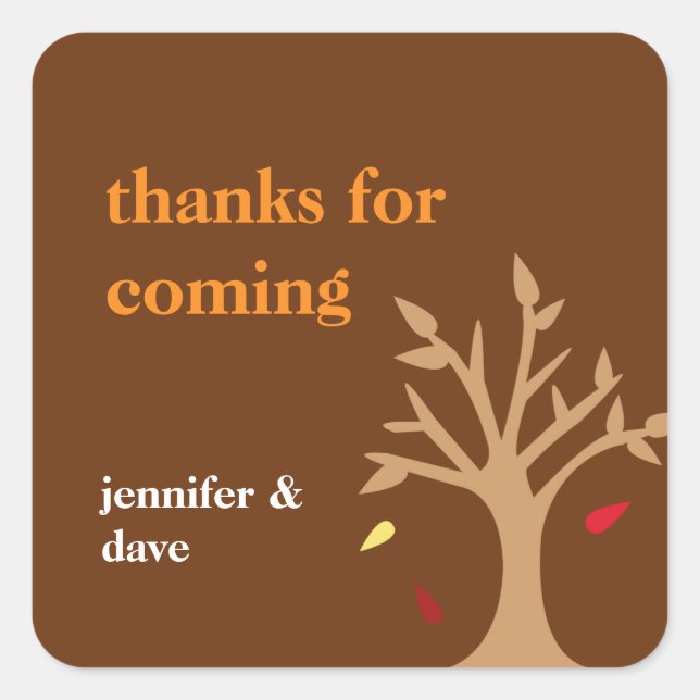 Giving thanks falling leaves tree Thanksgiving tag (Front)