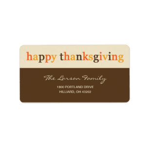 Giving Thanks Thanksgiving Address Label