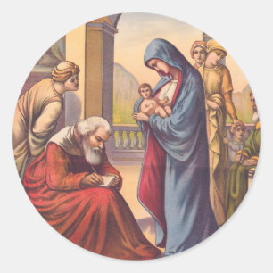 Giving the child John a name Classic Round Sticker