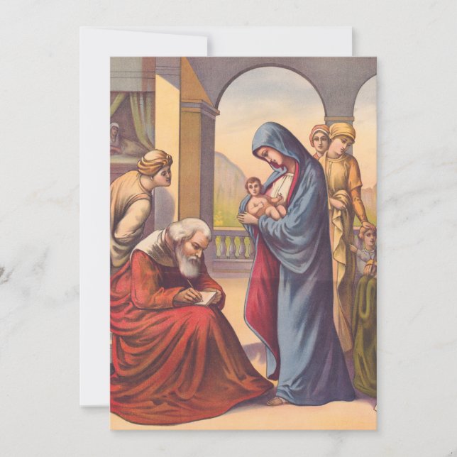 Giving the child John a name Invitation (Front)