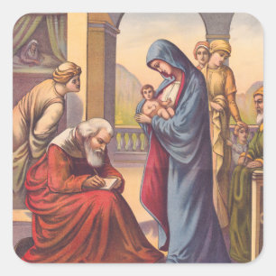 Giving the child John a name Square Sticker