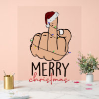 Giving the Finger Santa Hat Christmas