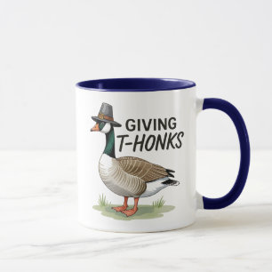 Giving Thonks Thanksgiving Goose  Mug