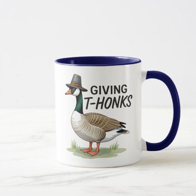 Giving Thonks Thanksgiving Goose  Mug (Right)