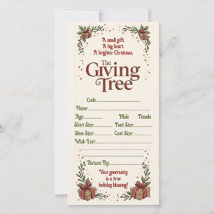 Giving Tree Christmas Gift Card