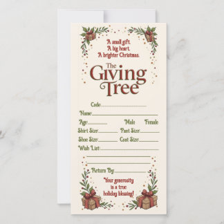 Giving Tree Christmas Gift Card