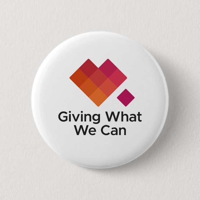 Giving What We Can Logo Centred 6 Cm Round Badge (Front)