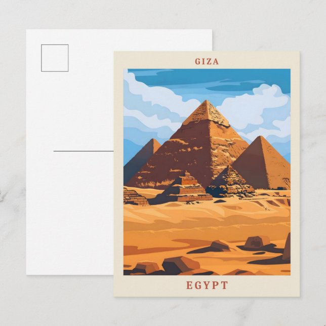 Giza Egypt Elegant Vintage Travel Postcard (Front/Back)