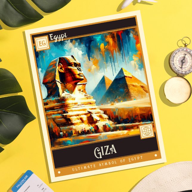 Giza, Egypt | Vintage Painting Postcard (Creator Uploaded)