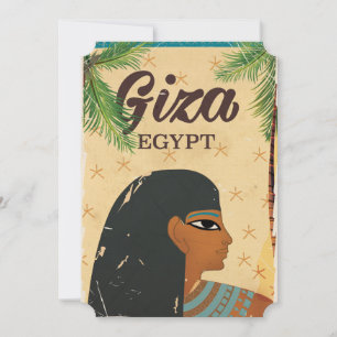 Giza, Egypt vintage style travel poster Invitation