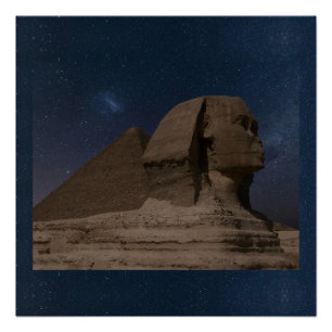 Giza Pyramids Sphinx Pharaoh ancient Egypt Trip Poster